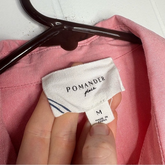 POMANDER PLACE Pink Adair Boyfriend Shirt Oversized Women’s Size Medium NEW - Picture 4 of 7